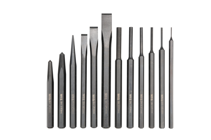 YATO YT-4714 beitels en ponsen, set van 12.