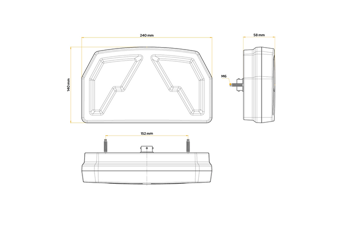 Achterlichten FRISTOM FT-372 LED bajonet 6-pins 6 functies links+rechts