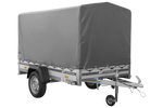 Autoaanhanger met aluminium zijwanden 230x125 Unitrailer Garden 230 KIPP ALU met H1100 frame en grijze afdekking