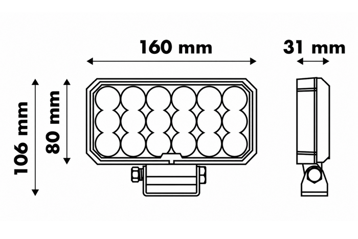 LED-werklamp reflector LAYTZ LY7305 72xLED 7000lm rechthoekig