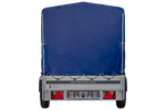 Autoaanhanger met aluminium zijwanden 264x125 Unitrailer Garden 264 KIPP ALU met H-1100 frame en blauwe afdekking
