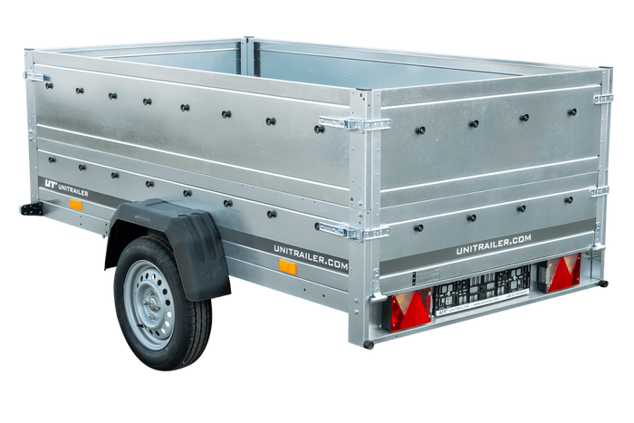 Enkelassige aanhanger 230x125 UNITRAILER GARDEN 230 KIPP met BIS-zijwanden