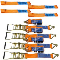 Vastmaken van transportriemen met spanner en riembretels voor UNITRAILER-sleepwagen, set van 4x 3M/50mm/4T riem en 40cm harnas