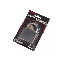 Gietijzeren hangslot 60mm HERMON, oogdiameter 8mm