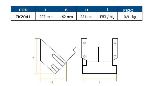 LOKHEN montagebeugel voor wielkeg E53, gegalvaniseerd