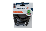 PROFEX 81613 fietsslot met cijferslot, 180 cm lang