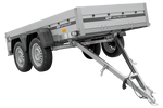 Tweeassige aanhanger met aluminium zijwanden 264x125 Unitrailer Garden 264/2 KIPP ALU