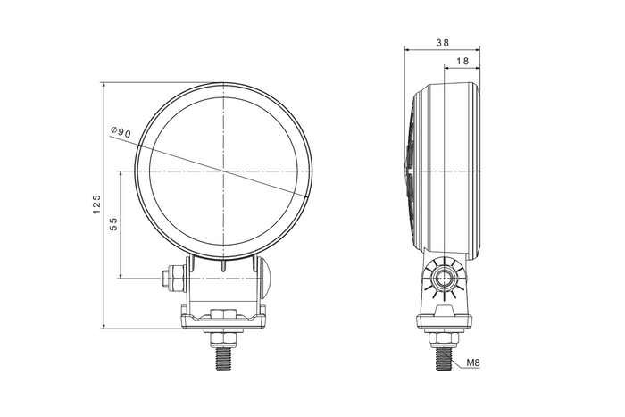 LED werklamp reflector FRISTOM FT-365 SLIM 6xLED 1500lm