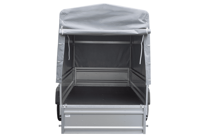 Lichte aanhanger 230x125 UNITRAILER FORCE 230 KIPP met H-1100 frame en grijze afdekking