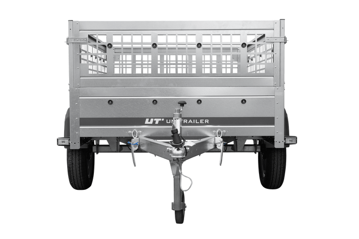 Enkelassige aanhanger 200x125 UNITRAILER GARDEN 201 KIPP met zijwanden van gaas