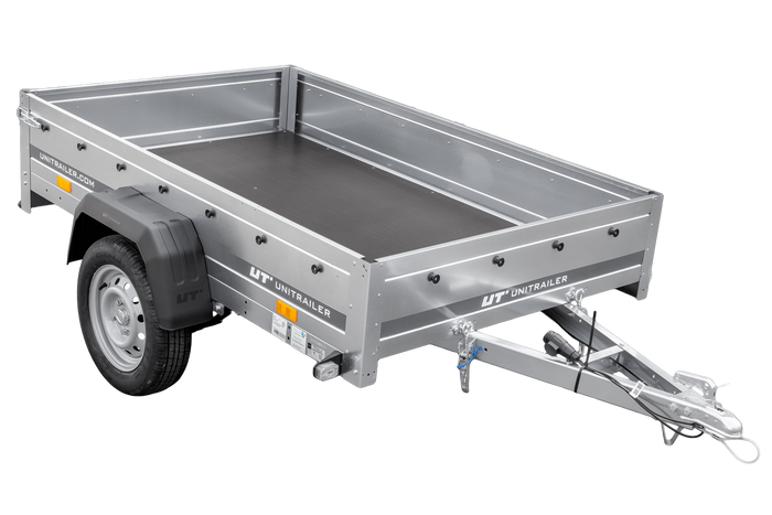Enkelassige aanhangwagen op veren 200x125 UNITRAILER GARDEN 201/R KIPP