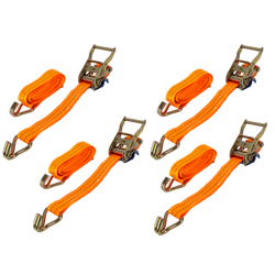 Set van vier UNITRAILER 8m/35mm/2t oranje transportbanden met spaninrichting
