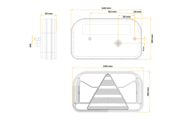 Achterlicht FRISTOM FT-170 LED 6 functies links, bajonet 