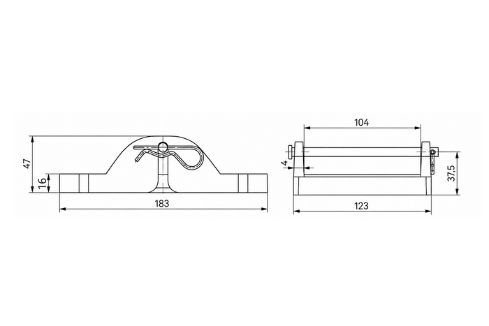 Set van vier KNOTT aanhangerstabilisatorsteunen 18x14x4,5 cm