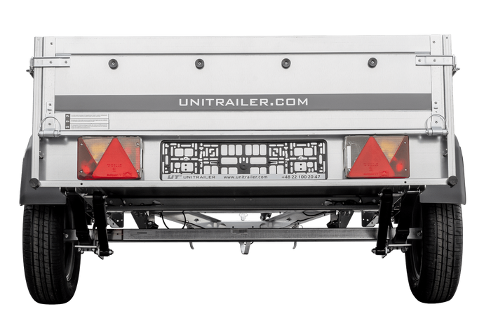Enkelassige aanhangwagen op veren 200x125 UNITRAILER GARDEN 201/R KIPP