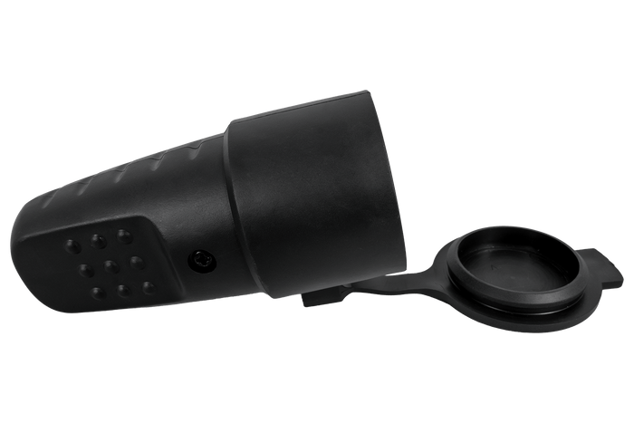 MANTES 3P vrouwelijke contactdoos, rubber, met klep, 16A, 250V