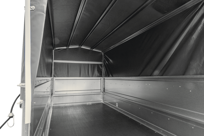 Twee-assige aanhanger 264x125 UNITRAILER GARDEN 264/2 KIPP met BIS zijwanden, H-800 frame en grijze kap