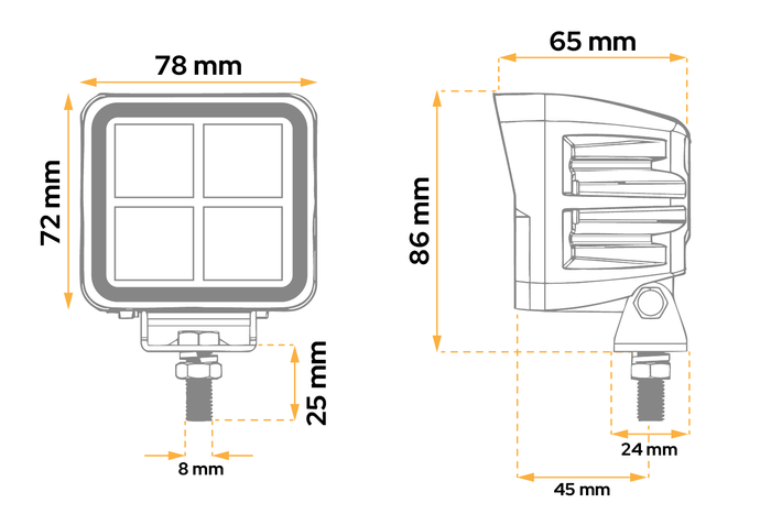 LED werklamp reflector TT TECHNOLOGY TT.13464 64xLED 4200lm vierkant
