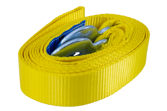 Sleepkabel met haken UNITRAILER sleepband 5m/50mm/6t geel