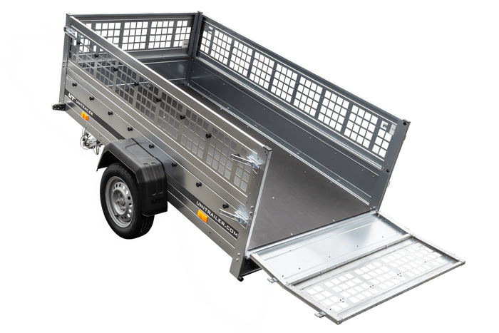 Lichte aanhanger 230x125 UNITRAILER GARDEN 230 KIPP met zijwanden van gaas