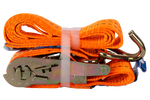 Set van vier UNITRAILER 2m/35mm/2t oranje transportbanden met spaninrichting