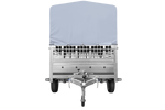Autoaanhanger 264x125 UNITRAILER GARDEN 264 KIPP met gaaswanden, H-800 frame en grijze kap