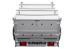 Enkelassige aanhangwagen op veren 230x125 UNITRAILER GARDEN 230/R KIPP met BIS zijwanden en aluminium afdekplaat