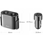 BASEUS Hoogrendement autolader 2x USB + 2x sigarettenaanstekeraansluiting 80W