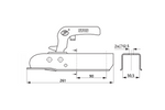 STEELPRESS ZSK-1300H kogelkoppeling voor een aanhanger van 1300 kg met een vierkante dissel van 50 mm.
