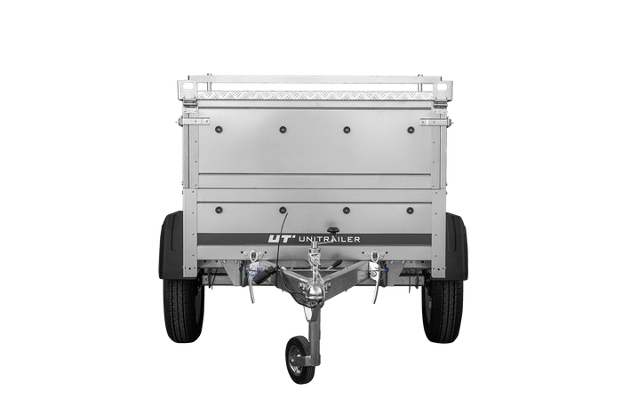 Enkelassige aanhanger 150x106 UNITRAILER GARDEN 150 KIPP met BIS-zijwanden en aluminium afdekking