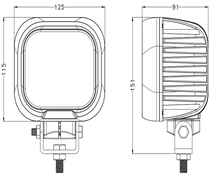 Werklampreflector TT Technology TT.13390 9x LED 7200 Lm vierkant