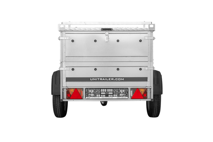 Enkelassige aanhanger 150x106 UNITRAILER GARDEN 150 KIPP met BIS-zijwanden en aluminium afdekking