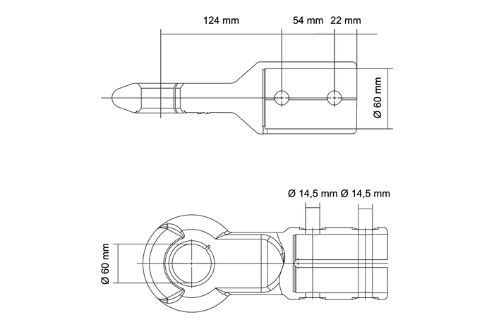 KNOTT KK6220S oogkoppeling voor 3500 kg aanhangwagen met 60 mm buisvormige dissel