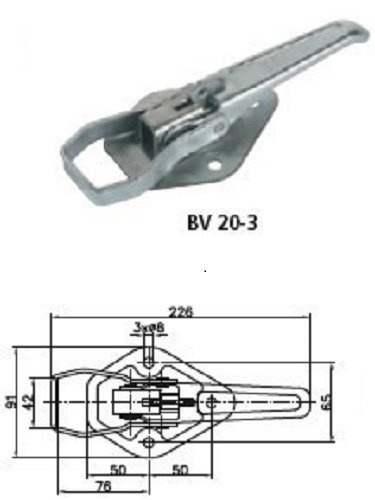 Zijkoppeling met sluiting WINTERHOFF BV 20-3 + BVG 20-A complete aanhangwagen zijsluiting