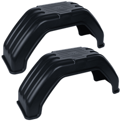 Set van twee spatborden voor een aanhanger van 13-14 inch, met vlakke wielkasten van 710/200 mm.