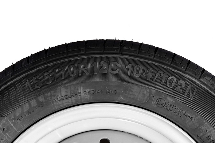 Verstevigd wiel voor aanhanger KENDA BAND 155/70 R12C 104/102N KENDA VELG 4.5Jx12"H2 5x112 ET 20