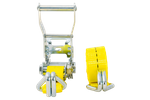 Set van vier UNITRAILER transportbanden met spaninrichting 4m/25mm/1t geel