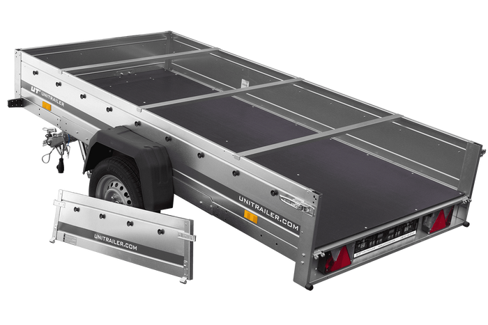 Autoaanhanger 264x125 UNITRAILER GARDEN 264 KIPP met H-0 frame en grijs deksel