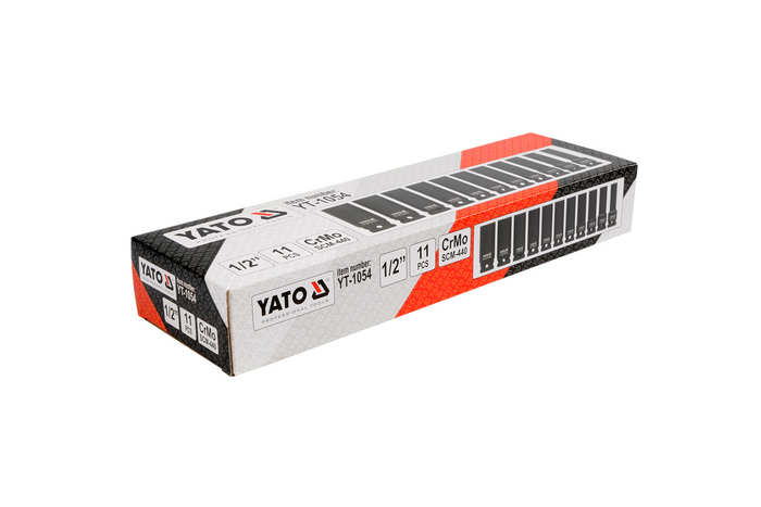YATO YT-1054 lange slagdoppen 1/2" doppen, 11 stuks.