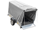 Enkelassige aanhanger 230x125 UNITRAILER GARDEN 230 KIPP met H-1100 frame en grijze afdekking