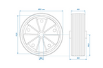 Reservewiel voor ProPlus 341549 massief rubberen neuswiel 220x70mm