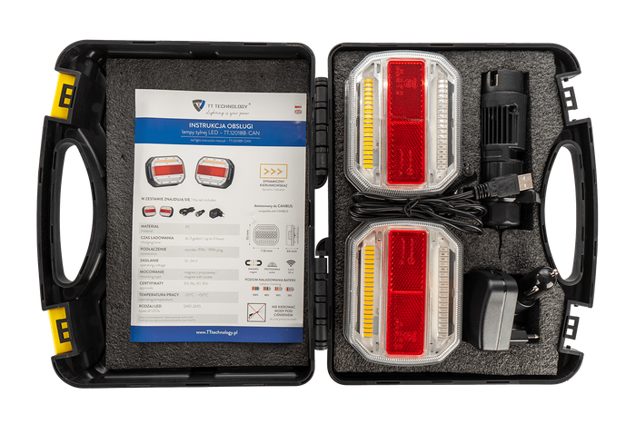 TT TECHNOLOGY TT.12018B-CAN LED achterlichten 4 functies links+rechts, draadloos, met magneet