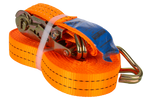 Set van vier UNITRAILER 12m/35mm/2t oranje transportbanden met spaninrichting