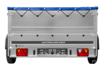 Tweeassige aanhanger 264x150 UNITRAILER GARDEN 265/2 KIPP met BIS-zijwanden, H-0 frame en blauwe afdekking