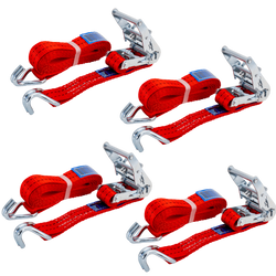 Set van vier UNITRAILER 4m/35mm/2t rode transportbanden met spaninrichting