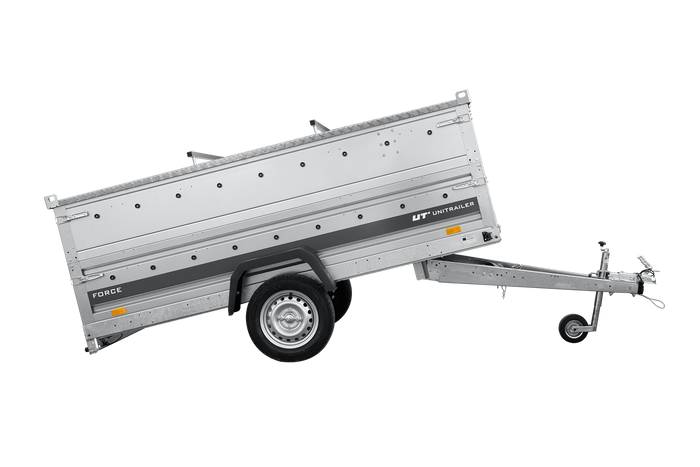 Enkelassige aanhanger 264x125 UNITRAILER FORCE 264 KIPP met BIS-zijwanden en aluminium afdekking