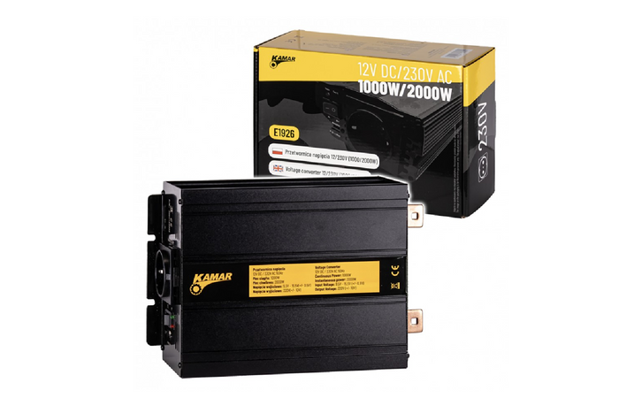 Spanningsomvormer 12V/230V (1000/2000W) KAMAR E1926