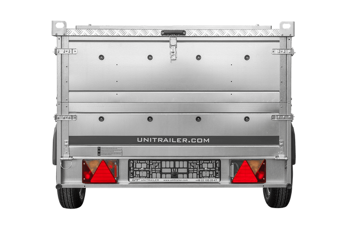 Enkelassige aanhanger 230x125 UNITRAILER GARDEN 230 KIPP met BIS-zijwanden en aluminium afdekking