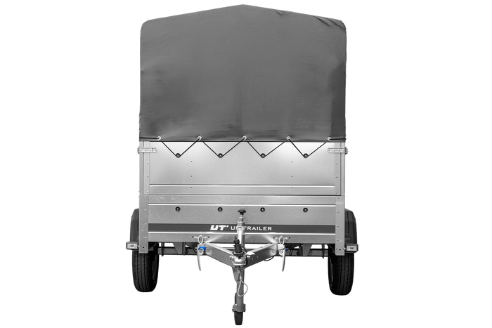 Autoaanhanger 200x125 UNITRAILER GARDEN 201 KIPP met BIS-zijwanden, H-800 frame en grijze afdekking