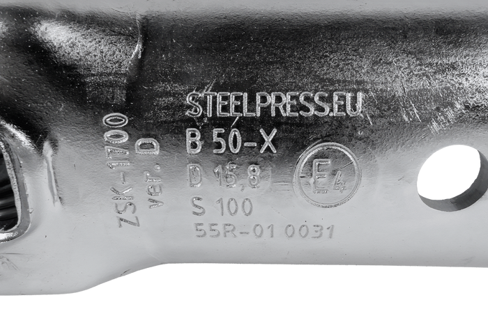STEELPRESS ZSK-1700D+Z2 kogelkoppeling voor aanhanger van 1700 kg met 35-50 mm buisvormige dissel.
